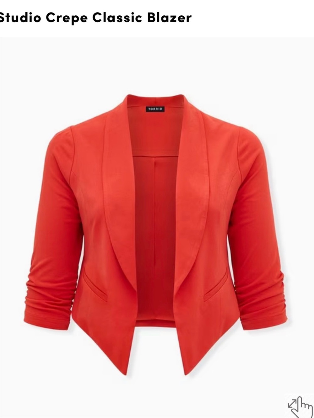 torrid Red Open-Front Crepe Blazer